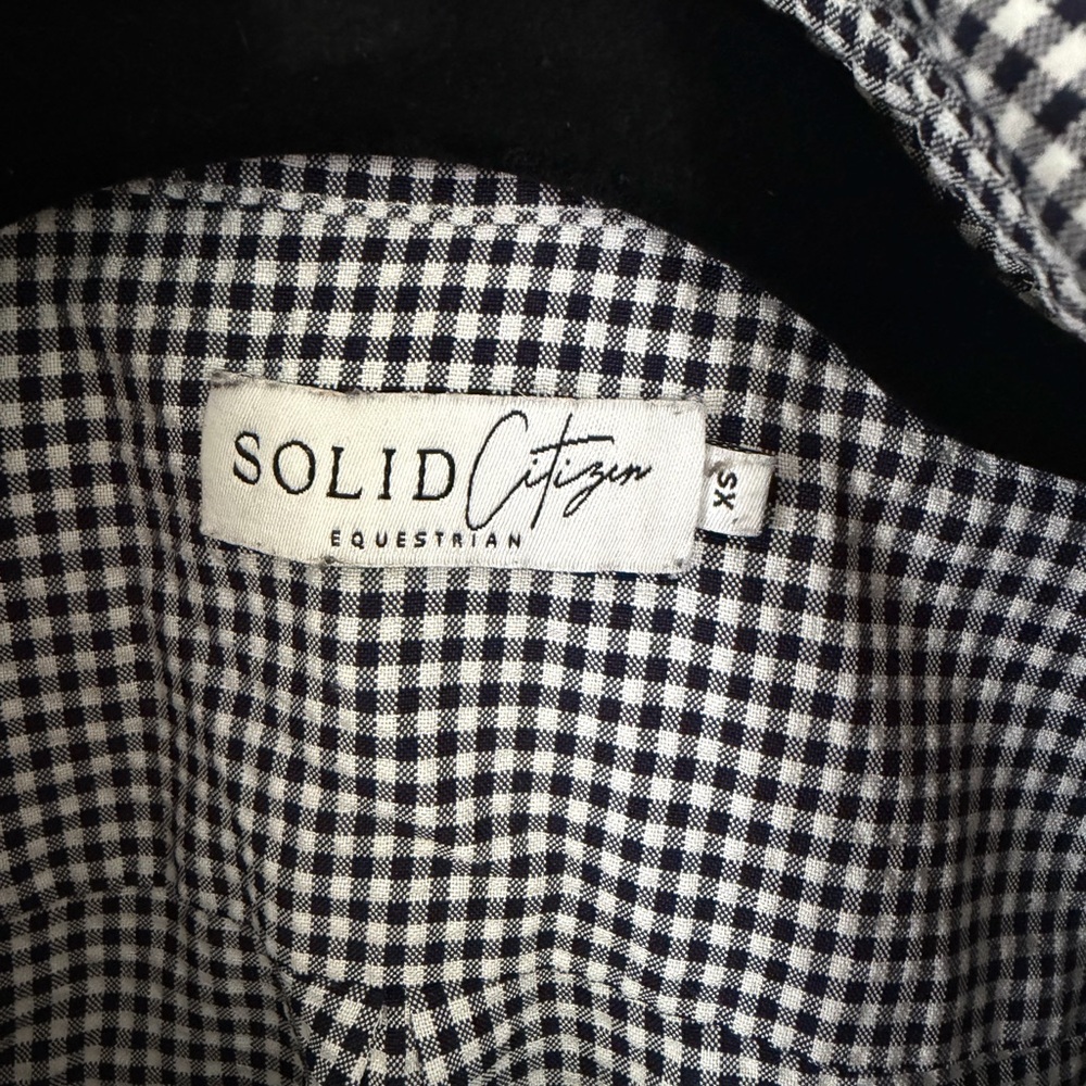 Solid Citizen Black and White Gingham Button-Up S… - image 2